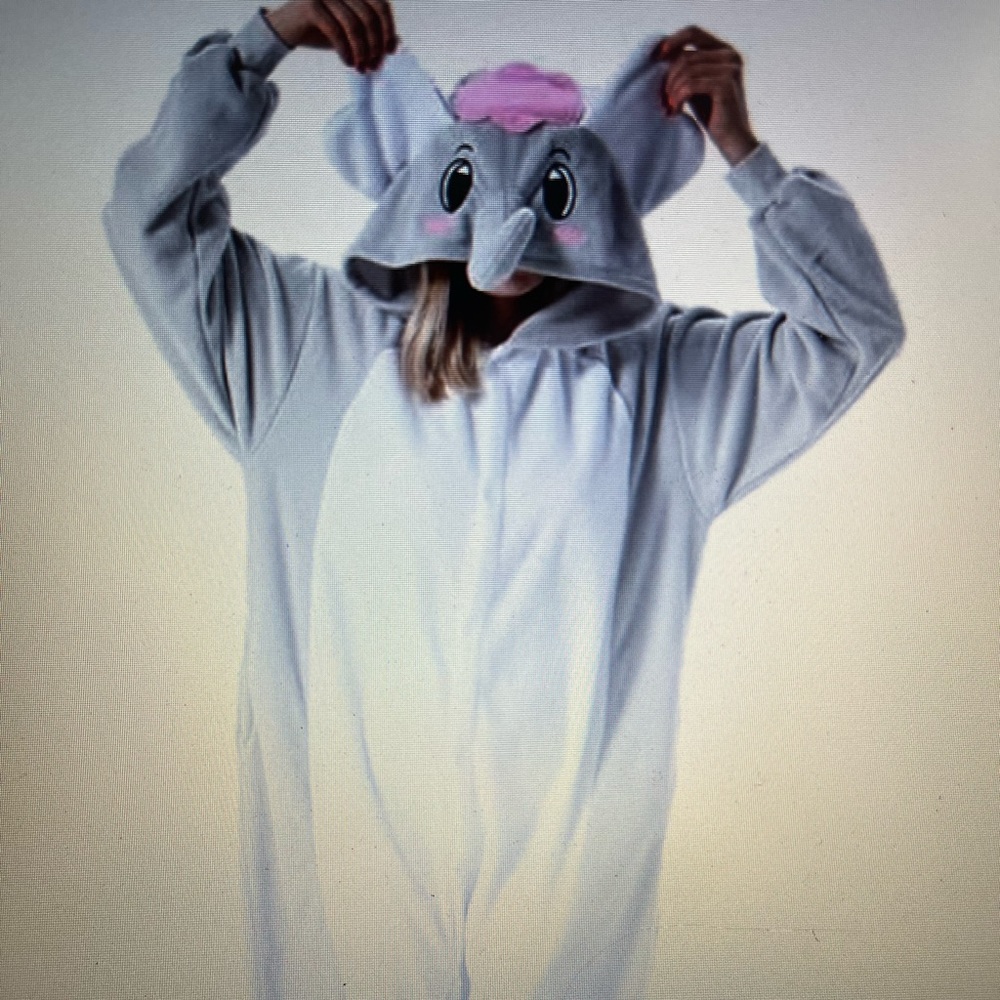 Gray Elephant Onesie Costume